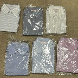 Dry cleaned British Textile Co. Dress Shirts. Custom Tailored in England.